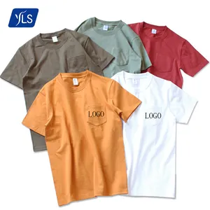 YLS Áo Thun Phi Giới Tính 265gsm Tay Ngắn Tùy Chỉnh Áo Thun Có Túi In DTG 100% Cotton Cho Nhóm Gia Đình