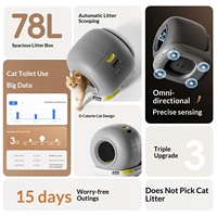 Litière Intelligente pour Chat avec Application, Toilette Entièrement Automatique pour Animaux, Grande Taille, Anti-Éclaboussures, Fermée, Fond Antiadhésif pour Chats