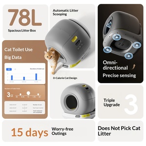Litière Intelligente pour Chat avec Application, Toilette Entièrement Automatique pour Animaux, Grande Taille, Anti-Éclaboussures, Fermée, Fond Antiadhésif pour Chats - Product Image 2