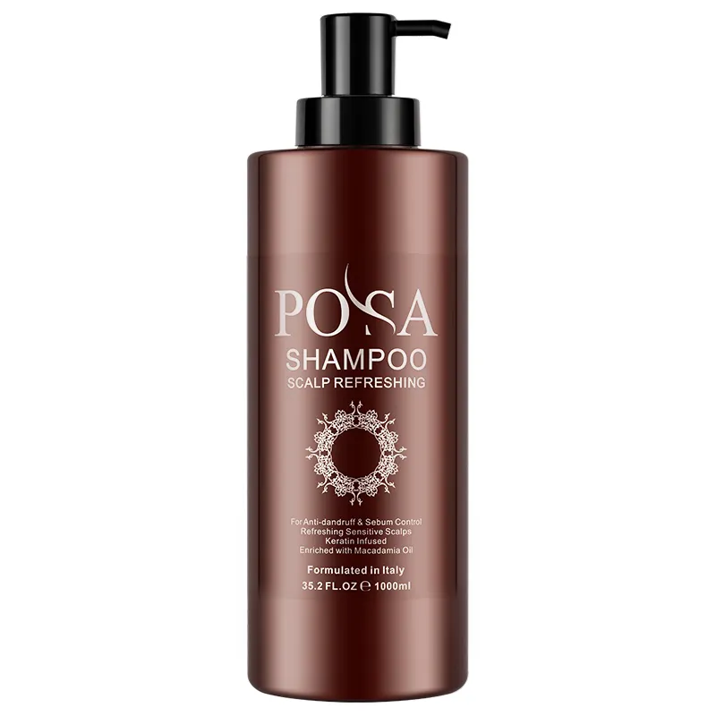 POSA Professional Salon Use 1000ml Cuero cabelludo Refrescante Anti Caída de cabello Champú sin sulfato para todo tipo de cabello