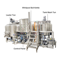 Équipement de brassage de bière artisanale en acier inoxydable 304 de 50 L à trois cuves, contrôle de la température, dimensions hautement personnalisables, brassage à domicile