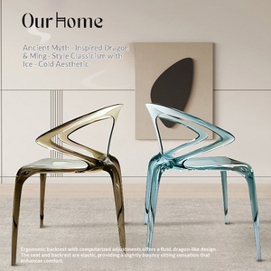 AVA Transparent Acrylic <b>Stackable</b> <b>Dining</b> Table <b>Chair</b> Light Luxury High-End Nordic Italian Designer Crystal Living Room Single - Product Image 2