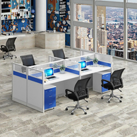 Bureau moderne et simple de luxe en forme de L Mobilier à panneaux modulaires multicolores en bambou pour la maison ou le personnel