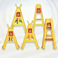 Support triangulaire LKS LXT-DZ-03 jaune 58 cm pour câble PE, étanche, isolé, gestion des câbles, avertissement de sécurité, construction extérieure