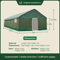Tente de camouflage à structure en acier, abri de terrain robuste pour l'extérieur, modulaire, imperméable, résistante au vent, quatre saisons, 30 places, écologique