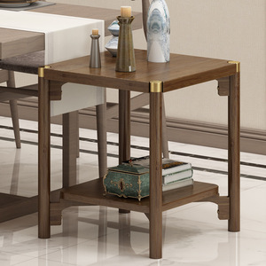 <b>Wood</b> Square Side <b>Table</b> With Shelf New Chinese Style Coffee <b>Table</b> For Living Room - Product Image 3