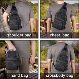 Mochila táctica Oxford impermeable con cremallera, bandolera Molle, mochila de pecho para uso diario al aire libre - Product Image 5