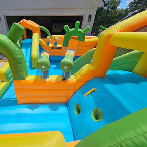 Château gonflable sur le thème du <span class=keywords><strong>bateau</strong></span> <span class=keywords><strong>pirate</strong></span> avec toboggans doubles, qualité commerciale, pour jeux aquatiques pour enfants - Product Image 4