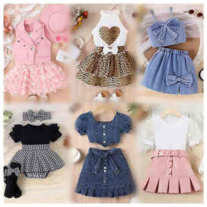 Lots en gros de vêtements pour enfants neufs, stock d'été, Ropa De Bebe, livraison aléatoire, robes pour filles - Product Image 1