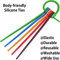 Attaches en silicone multi-usages, attaches de ménage réutilisables en caoutchouc torsadé, sangles de câble.