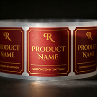 Étiquettes autocollantes en vinyle doré de luxe, forme personnalisée, résistantes aux UV, imperméables, résistantes à la chaleur, adhésif puissant, logo code-barres