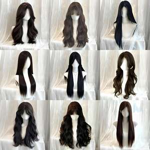 วิกผมตรงยาวแบรนด์ในประเทศ พร้อมผมม้าปัดข้าง ทำจากเส้นใยทนความร้อนสูง ปิดคลุมทั้งศีรษะ ด้านหน้าเป็นผ้าลูกไม้โปร่งใส - Product Image 2