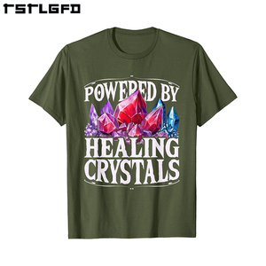 เสื้อยืดผ้าฝ้ายออร์แกนิกทรงโอเวอร์ไซส์ดีไซน์ทางจิตวิญญาณสำหรับ100% ขับเคลื่อนด้วยหินคริสตัลบำบัด - Product Image 4