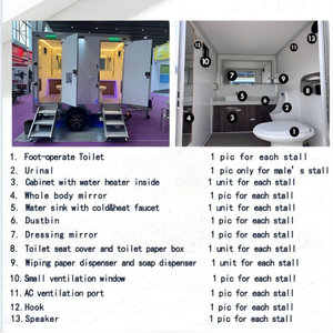 Remorque Toilettes Mobiles de Luxe Portables 3 Cabines avec Ventilation Commerciale, Système de <span class=keywords><strong>Chauffage</strong></span> et Réservoir d'Eau Fraîche pour Camping et Parcs - Product Image 6