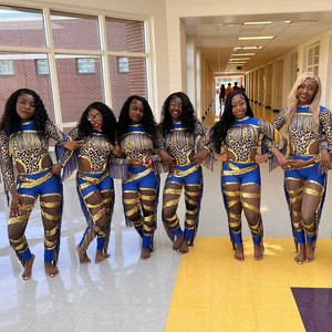 فريق الرقص الأسود ماغوريت الزي أفرول الترتر الأزرق ملابس الرقص لأداء مخصص ماغوريت الرقص الزي الرسمي مع هامش - Product Image 6