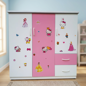 Armoire en plastique minimaliste taïwanaise pour enfants, design moderne et simple, gain de place, 2 niveaux, pour la maison, l'appartement, la chambre à coucher - Product Image 3