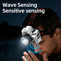 Nouvelle lampe frontale numérique portable à zoom électrique avec trois modes d'éclairage et affichage numérique, idéale pour les travaux extérieurs