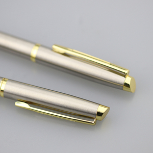 Luxury Stainless Steel Metal Body Gold Trim Engraved logo Twist Ballpoint <strong>Pen</strong> with Gift <strong>Box</strong> <strong>Pen</strong> Set Stationery Gift - Product Image 3