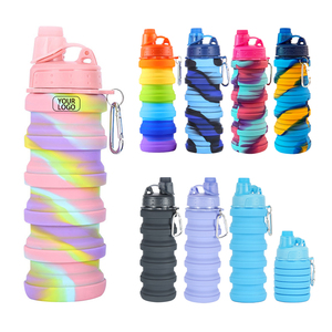 Botella de Agua de Silicona de 500 ml con Tapa, Segura y Ecológica, para Niños, Viajes y Deportes, Venta al Por Mayor de Fábrica - Product Image 1