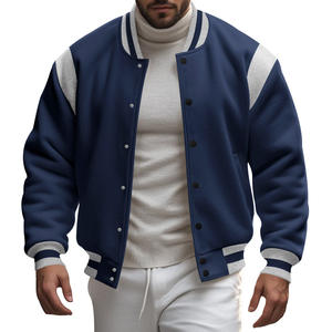 Veste d'hiver épaisse coupe-vent décontractée pour homme avec col montant, doublure en polaire, logo frontal - Style de la côte ouest américaine - Product Image 6