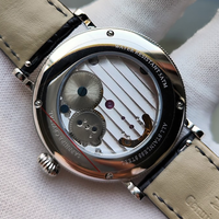 Montres mécaniques en acier pour hommes, design d'usine et sur mesure, avec calendrier, affichage de la puissance de réserve et tourbillon, pour marque privée