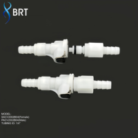 Raccords de tuyauterie en plastique BRT, raccord rapide mâle à valve 1/4 pouce pour gonfleur de pneus et ballons, corps en POM, joint torique EPDM