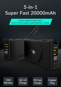 Chargideaswerbank de voyage pour ordinateur portable Portable <span class=keywords><strong>Ppower</strong></span> Bank pour téléphone intelligent 15 14 13 12 Pro Max 12 Mini chargeur sans fil 20W TYPE-C - Product Image 3