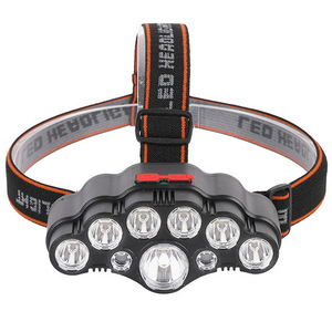 Lampe frontale LED 9 LED rechargeable à intensité variable portable pour la pêche et les activités de plein air - Product Image 1