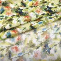 Tissu 100% coton imprimé floral aquarelle, personnalisable avec n'importe quel motif, textile confortable et doux pour la peau, pour vêtements, faible MOQ