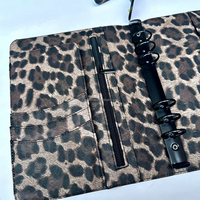 Portefeuille-classeur personnalisé en cuir PU A5/A6/A7 à 6 anneaux, marque OEM, économique, pour carnets de notes quotidiens, planificateurs, motifs zèbre et léopard, cadeau scolaire