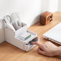 Boîte de rangement empilable de bureau pour papier A4, boîte de rangement pour reçus, porte-stylos multifonctionnel de style tiroir, organisation