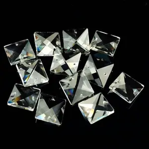 Glas Kronleuchter Teile Kristall klare quadratische Perle MH-12596