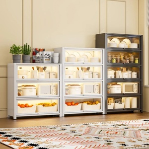 Armario de Almacenamiento Abatible de Acero con Puertas de Acrílico o Vidrio Templado, <span class=keywords><strong>Librero</strong></span> Multinivel a Prueba de Polvo para Oficina en Casa y Estudio - Product Image 4