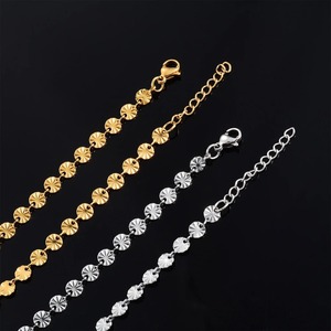 Charm Round Carving Bracelet Stainless Steel Hand <b>Bangle</b> Not Fade Foot Ankle Anklet for <b>Men</b> Women - Product Image 4