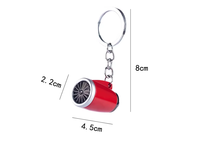 Petit cadeau de luxe tendance, porte-clés mousqueton rotatif léger en alliage de zinc, moteur turbofan d'avion, pendentif de sac à dos personnalisé