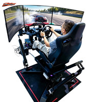 Simulateur de course automobile à plateforme de mouvement 6DOF à monnayeur pour parcs d'attractions, avec 3 écrans, machine de jeu de course automobile, simulateur de voiture