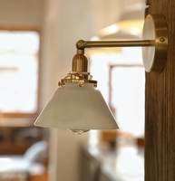 Lampe murale moderne à LED à intensité variable, CRI 90, cuivre antique jaune