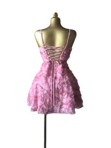 Vestido Mini Floral 3D para Mujer, Tirantes Finos, Espalda con Cordones, Vestidos de Fiesta con Volumen Estilo Princesa, Moda Femenina - Product Image 4