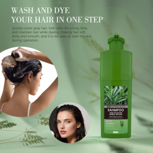 Shampoo colorant capillaire à la rosemaine 420ml, <span class=keywords><strong>mousse</strong></span> à bulles avec extrait naturel de ginseng pour une coloration permanente rapide des cheveux gris en noir, longue durée - Product Image 4