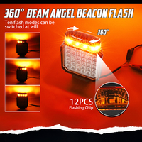 OPPLIGHT 4 pulgadas dos en uno 6000K luz de trabajo LED blanca 3000K ámbar Flash señal de advertencia luz cuadrada Led bombilla de trabajo