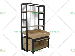 Giá để trưng bày hoa quả và rau củ bằng gỗ tại siêu thị - Product Image 3