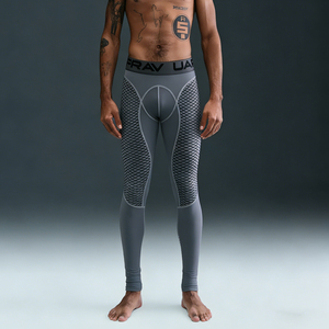 Pantalones de compresión para hombre al por mayor, leggings deportivos transpirables con estampado a granel, <span class=keywords><strong>mallas</strong></span> de baloncesto y gimnasio de secado rápido con logo personalizado - Product Image 4