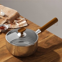 Ensemble de marmites à soupe et à bouillon en acier inoxydable 3L avec couvercle en verre, design Japandi, compatible lave-vaisselle, poignée antidérapante