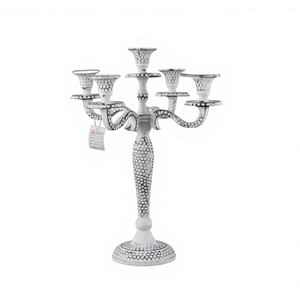 Candelabro Antiguo de Aluminio, Color Blanco, Hecho a Mano, Resistente al Calor, Diseño Europeo para el Hogar, Bodas, Navidad - Product Image 1