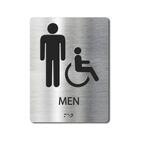 Panneau de signalisation WC commercial moderne personnalisé, conforme ADA, avec braille, installation facile, en plastique durable, à suspendre