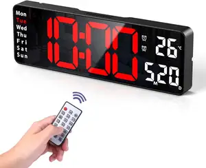 12 inch Wall alarm clock with Temperature Date