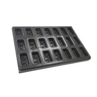 Plaque de cuisson pour hamburgers en acier aluminisé antiadhésif de qualité alimentaire, 21 cavités, pour pains et galettes, résistante au four, durable, écologique, réutilisable