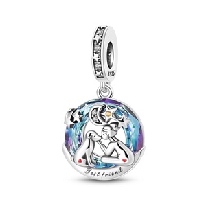 Bracelet décoratif DIY avec pendentif <span class=keywords><strong>Arbre</strong></span> de Vie, Soleil, Colombe de la Paix et Zircon en forme de cœur - Plaqué argent Certifié GDTC - Product Image 3