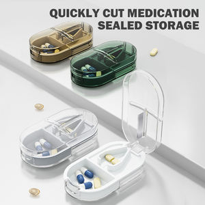 Mini coupe-tablette domestique portable répartiteurs et broyeurs de pilules un à deux avec étui de rangement en ABS - Product Image 2