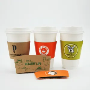 一次性可生物降解有竞争力的价格印刷定制热咖啡套杯套制造商来自中国